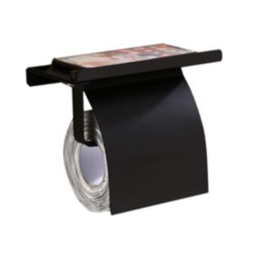 Porte Papier Toilette,Porte rouleau Papier Toilette Acier Inoxydable avec Support de Téléphone Support Mural (Avec couverture)
