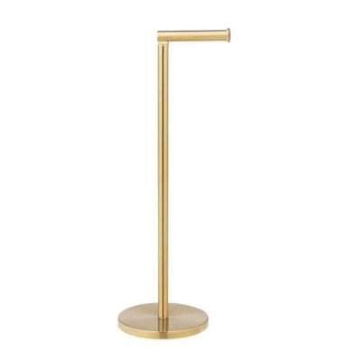 Porte papier toilette sur pied 2 en 1 avec stockage Or, L. 21 x l. 17 x H. 55 cm