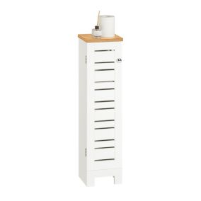 Porte Papier Toilette Vertical, étroit, Armoire Toilettes, BZR85-W, SoBuy