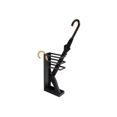 Porte parapluie en métal noir 23 x 10 x 45 cm