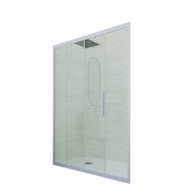 Porte parois de douche coulissante 160 cm H 200 en PVC Bleu Vintage Verre Transparent mod. Deco