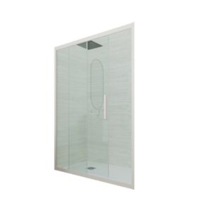 Porte parois de douche coulissante 170 cm H 200 en PVC Champagne Verre Transparent mod. Deco