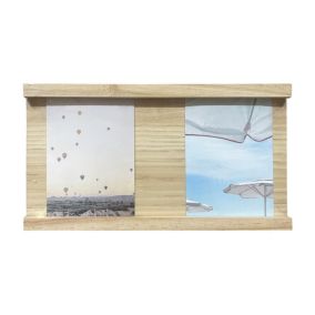 Porte photo mural effet bois l.30 x H.16 cm Ariane