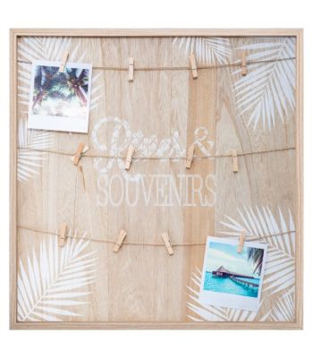 Porte - photos - bois et corde - 48x48 cm - Modèle 1- Atmosphera