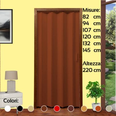 Porte pliante en kit 107x220H cm - NOIX  à découper et à assembler sur mesure avec instructions, vis et vidéo mod. Lorella