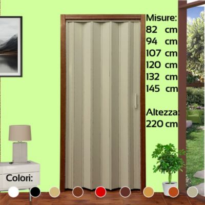 Porte pliante en kit 120x220H cm - GRIS  à découper et à assembler sur mesure avec instructions, vis et vidéo mod. Lorella