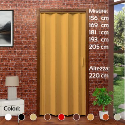 Porte pliante en kit 169x220H cm - FRÊNE  à découper et à assembler sur mesure avec instructions, vis et vidéo mod. Lorella