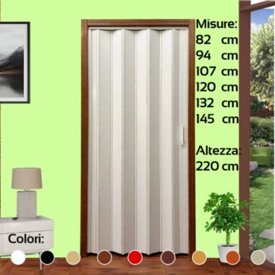 Porte pliante en kit 82x220H cm - BLANC  à découper et à assembler sur mesure avec instructions, vis et vidéo mod. Lorella