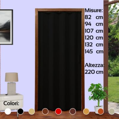 Porte pliante en kit 94x220H cm - NOIR  à découper et à assembler sur mesure avec instructions, vis et vidéo mod. Lorella