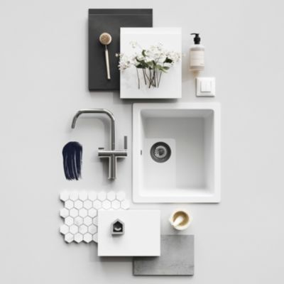 Porte pour colonne électroménager GoodHome Garcinia blanc brillant l. 59.7 cm x H. 63.3 cm