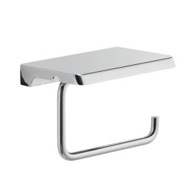 Porte-Rouleau Couvert Avec Tablette En Acier Inoxydable Chromé