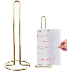 Porte-rouleau de papier toilette vertical en acier doré, support portable pour essuie-tout