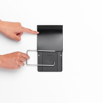 Distributeur De Papier Toilette Brabantia - Support 3 Rouleaux Noir - Design Minimaliste Pour Salle De Bain