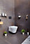 Porte rouleau papier toilette mural avec tablette à clipser inox Mat Inter Metropolitan