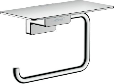 Porte rouleau papier toilette mural avec tablette chromé Addstoris Hansgrohe