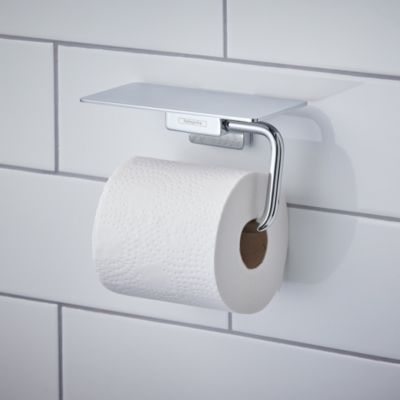 Porte rouleau papier toilette mural avec tablette chromé Addstoris ...