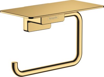 Porte rouleau papier toilette mural avec tablette doré Addstoris Hansgrohe