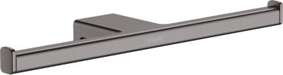 Porte rouleau papier toilette mural double l.30 cm gun metal Addstoris Hansgrohe