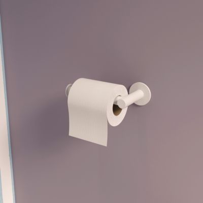 Porte-rouleau papier toilette mural en acier inoxydable blanc Cavally GoodHome