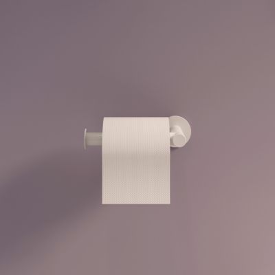 Porte-rouleau papier toilette mural en acier inoxydable blanc Cavally GoodHome