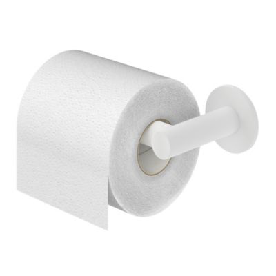 Porte-rouleau papier toilette mural en acier inoxydable blanc Cavally GoodHome