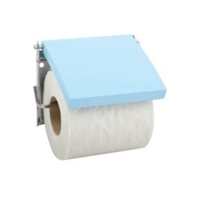 Porte Rouleau Papier Wc Mural MDF  Inox Bleu MSV