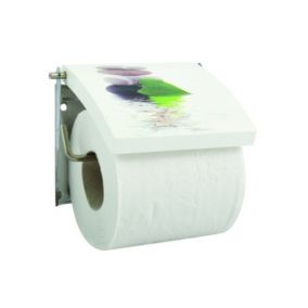 Porte Rouleau Papier Wc Mural MDF  Inox LINGGA Blanc MSV