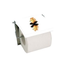 Porte Rouleau Papier Wc Mural MDF  Inox MANILLA Blanc MSV