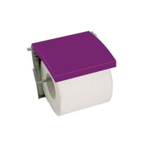 Porte Rouleau Papier Wc Mural MDF  Inox Violet MSV