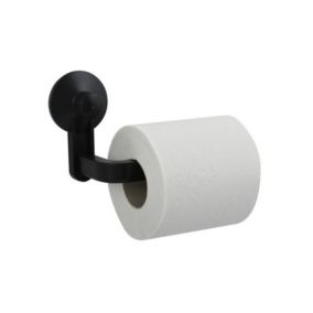 Porte rouleau papier wc ou serviettes à  ventouse PVC Noir MSV