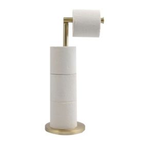 Porte Rouleau papier Wc sur pied Acier Or MSV