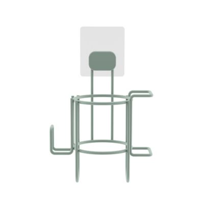 Support Sèche-Cheveux Compactor Sans Perçage - Adhésif Métal Repositionnable 16.8x12.2x26cm Bleu | Max 6kg
