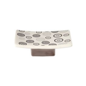 Porte Savon Céramique DOTS Gris  Blanc MSV