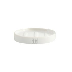 Porte Savon Céramique H/F Blanc  Gris MSV