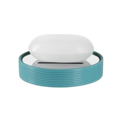 Porte savon Céramique TUBE RIBBED Bleu Spirella