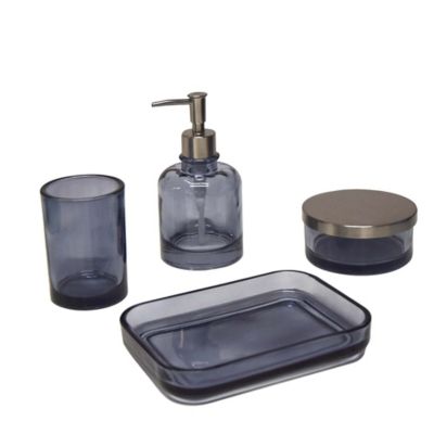 Porte savon en verre coloris bleu L.23 x l.13 x H.3,3 cm, GoodHome Tanera