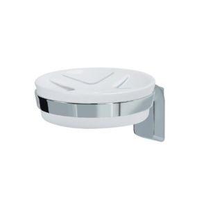 Porte savon à  fixer Porcelaine  Acier chromé MAX LIGHT Blanc Spirella