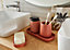 Porte savon MSV Spirella Maonie en céramique coloris terracotta l.13,4 x P.8,7 x H.2 cm