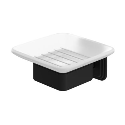 Porte-savon mural acier inoxydable noir Teesta GoodHome
