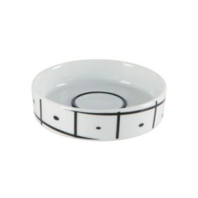 Porte savon Porcelaine VISBY Noir  Blanc Spirella