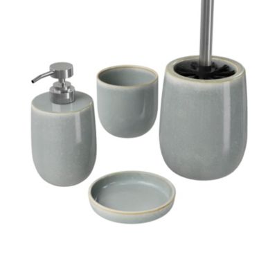 Porte-savon en céramique - gris - VIETRI