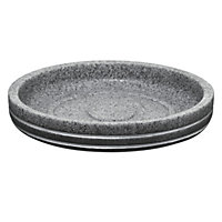 Porte savon Silver à poser en polyrésine coloris gris Ø12 x H.2 cm