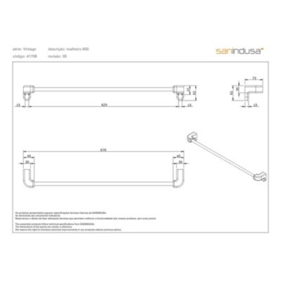 Porte serviette de salle de bains SANINDUSA 600 Vintage blanc