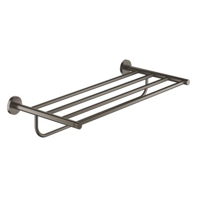 Porte serviette et tablette Essentials finition Hard Graphite brossé GROHE