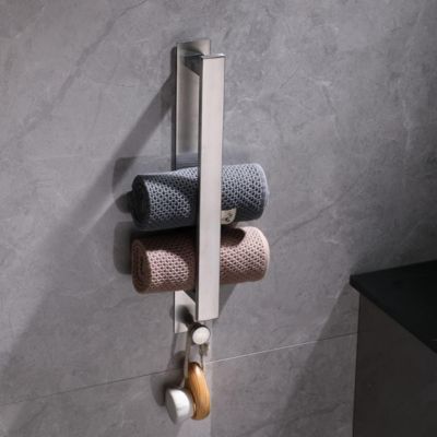 Porte Serviette Murale,Porte-Serviettes De Salle De Bain sans Perçage 304 Acier Inoxydable Porte ServietteCuisine (Argent,40cm)