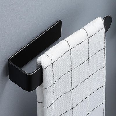 Porte Serviette Salle De Bain 24cm Porte Serviette Adhesif Porte Torchon Cuisine Sus304 Noir
