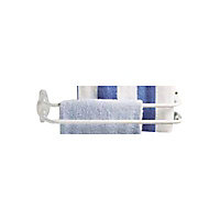 Porte-serviettes 2 barres en acier époxy blanc Clipper
