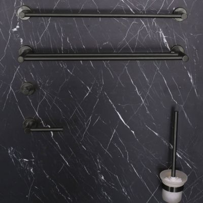 Porte serviettes 2 barres en inox noir Essebagno Luisa