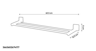Porte-serviettes 2 barres Koros acier chromé GoodHome 60 cm