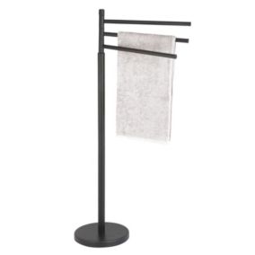 Porte Serviettes 3 branches Acier ELLA Noir mat MSV